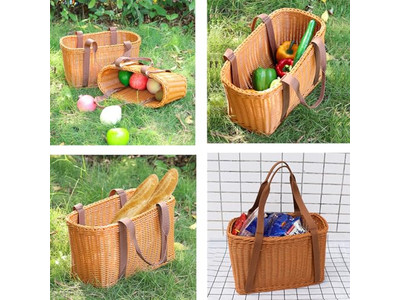 Cestino da Picnic con Coperta Piccoli Regali per Picnic Kit Zaino in Trucioli di Legno Fatto a Mano