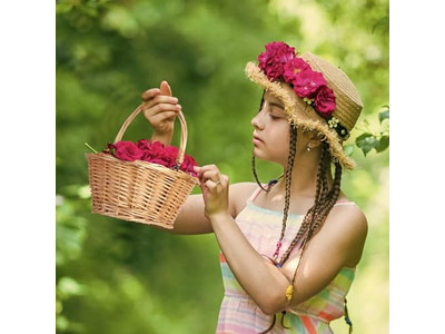 Set di cestini da picnic per bambini per 6 persone, cestino in plastica con manico in legno profondo