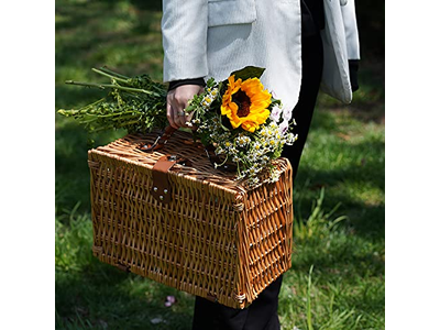 Cestini da picnic all'ingrosso OEM, cestino rotondo in vimini antico in legno per bambini