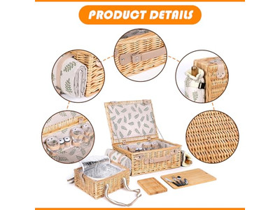 Cestino da Picnic Giocattolo per Bambini di 1 Anno Cestini in Rattan Personalizzati Tappeto e Set Regalo