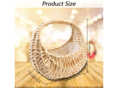 Cestino Regalo in Paglia Fornitori Picnic Verde Intrecciato a Mano Forniture per Famiglia e Bambini