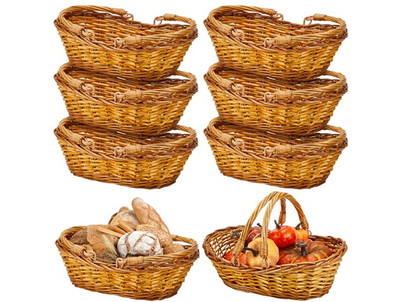 Mini Cestini da Picnic con Coperchi 30Cm Cestino in Rattan Pieghevole per Esterni