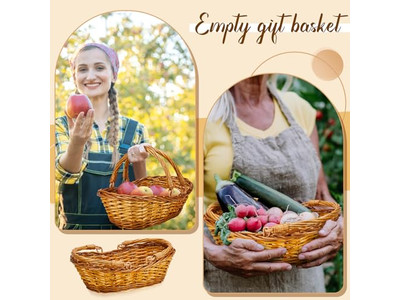 Mini Cestini da Picnic con Coperchi 30Cm Cestino in Rattan Pieghevole per Esterni