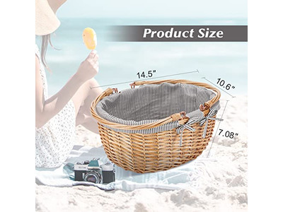 Cesti da Picnic Isolati in Vimini Blu e Bianco Cesto per Bambini Rosa Perfetto