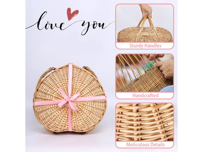 Piccolo Cestino da Picnic Rts per Stoccaggio con Maniglia Servizio per 4 Forma Casa