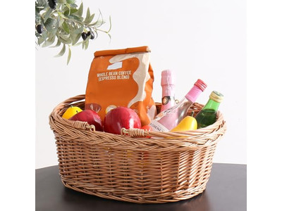 Cesto di Conservazione da Picnic in Rattan Blu Vimini Isolato Raffreddamento Esterno Salice